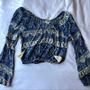 LA Hearts Bell Sleeve Crop